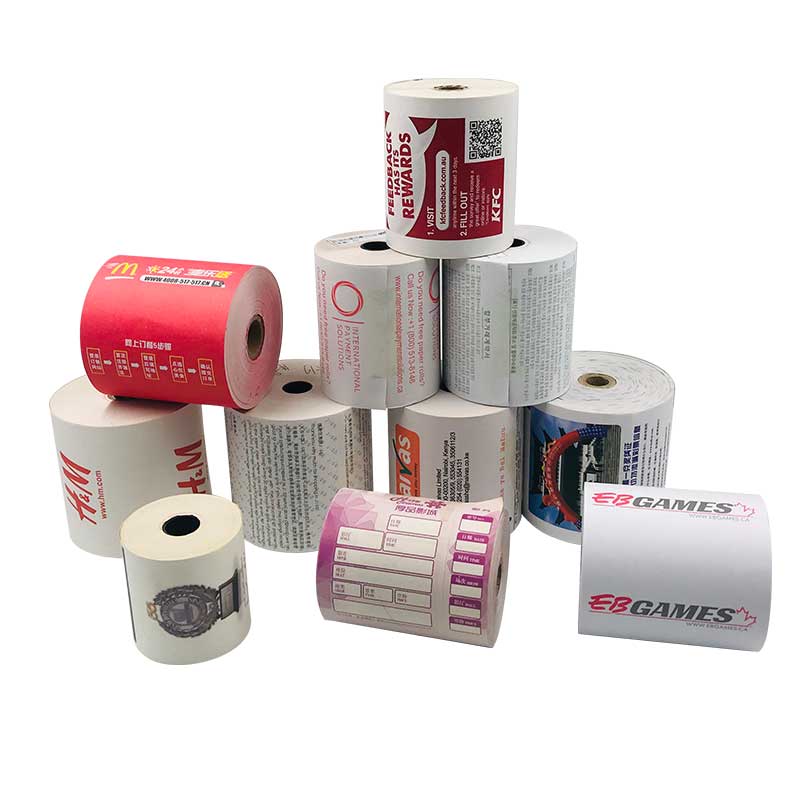 Rollos de papel térmico impresos personalizados
